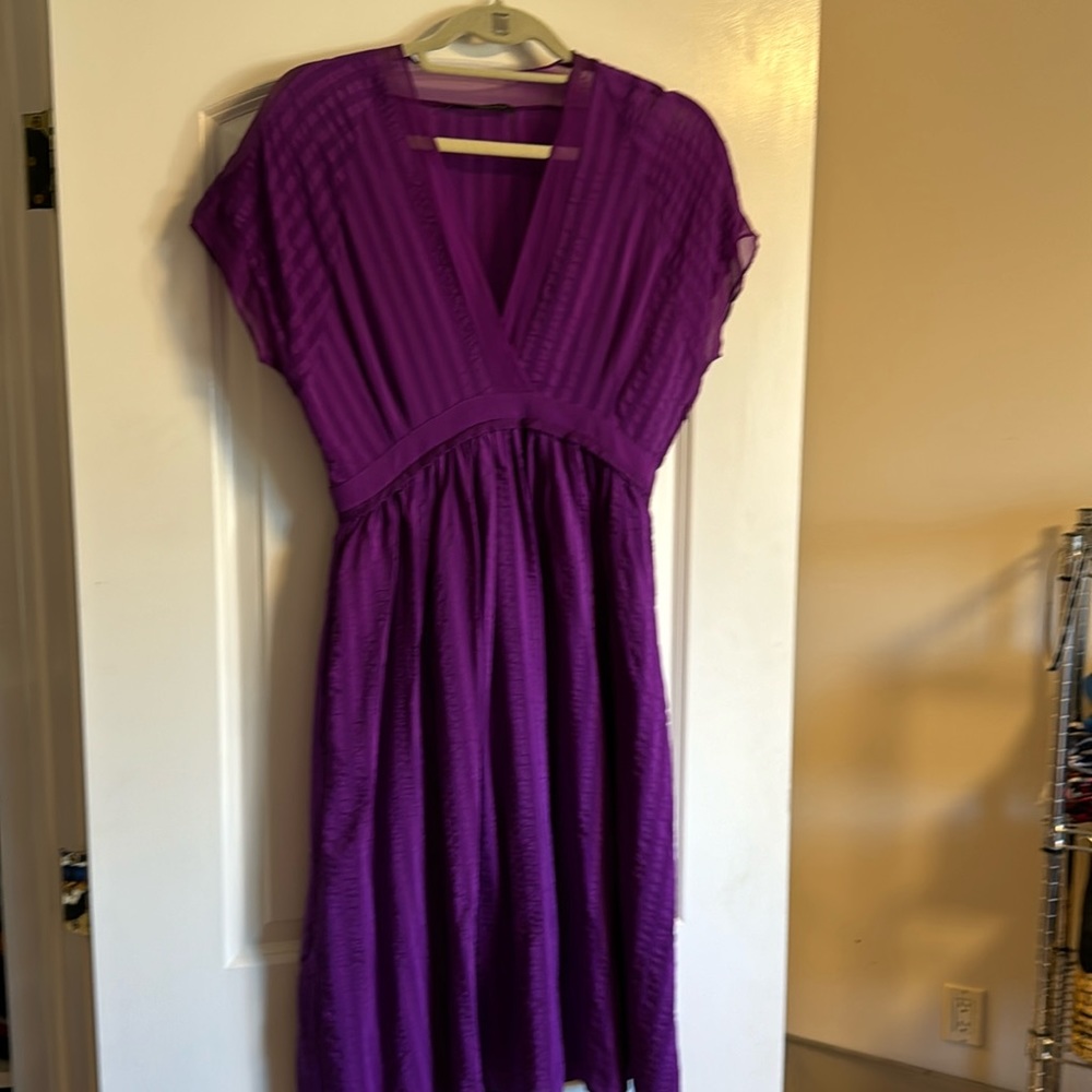 Balenciaga silk purple dress